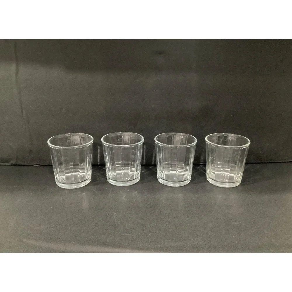 Libbey Short Paneled Clear Whiskey Glass Tumbler 4